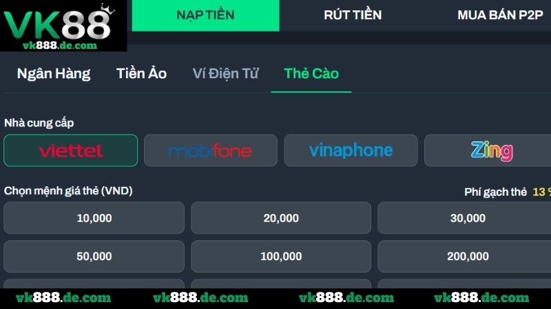 Hướng Dẫn Nạp Tiền VK88 Chi Tiết – 4 Kênh Giao Dịch An Toàn Hướng dẫn nạp tiền VK88 nhanh chóng