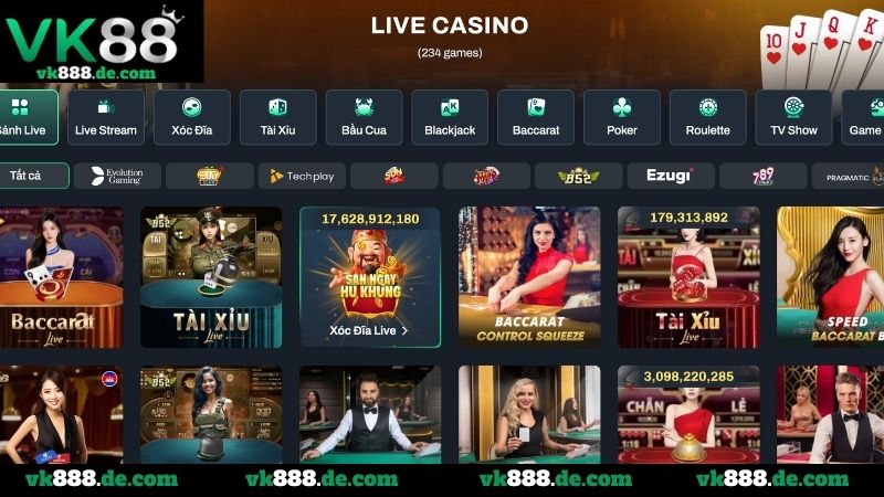 Live Casino VK88 - Thiên Đường Giải Trí Thịnh Hành, Đẳng Cấp Khám phá về Live casino VK88