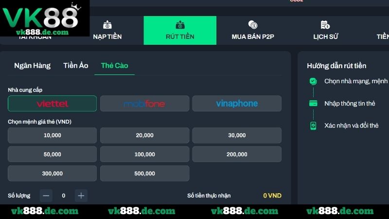 Hướng Dẫn Chi Tiết Cách Rút Tiền VK88 Qua 3 Kênh Giao Dịch Những lưu ý quan trọng khi rút tiền trên nhà cái VK88